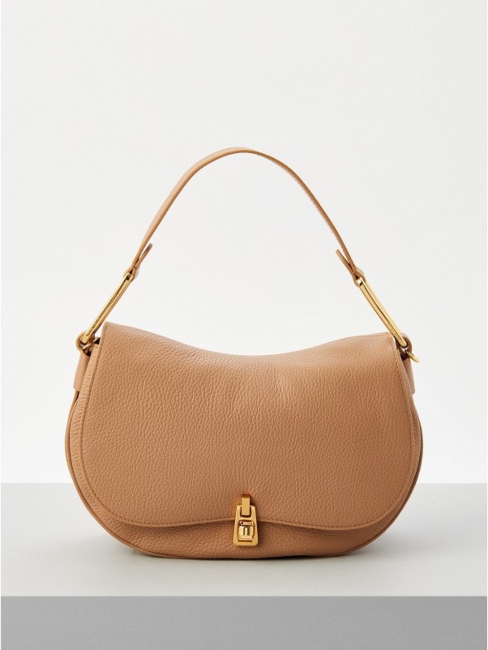 Coccinelle Medium Magie Soft Tan Leather Shoulder Bag Crossbody Strap Bag Italy